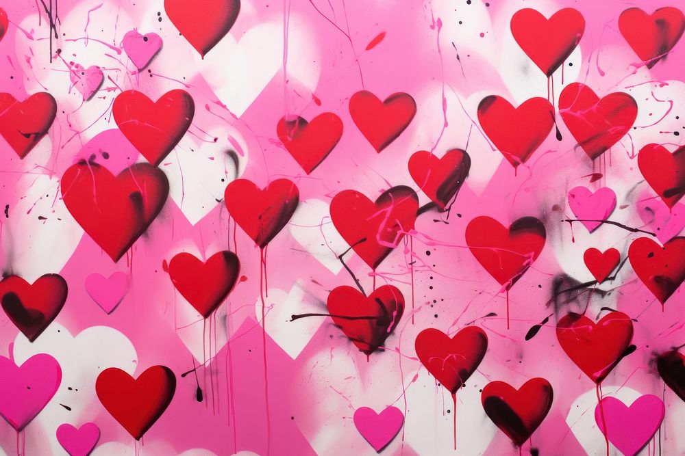 Heavy hearts pattern love pink. AI generated Image by rawpixel.