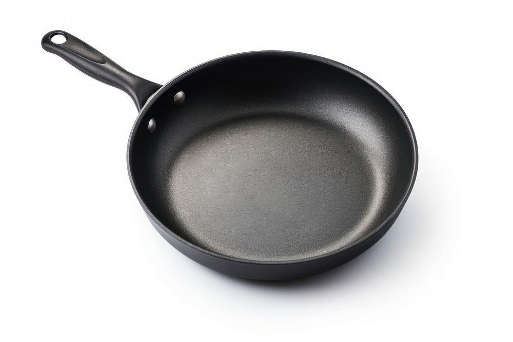 Black frying pan wok white background simplicity. AI generated Image by rawpixel.