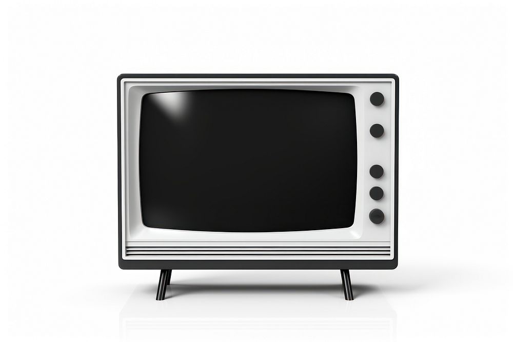 Blank screen tv television white background electronics. 