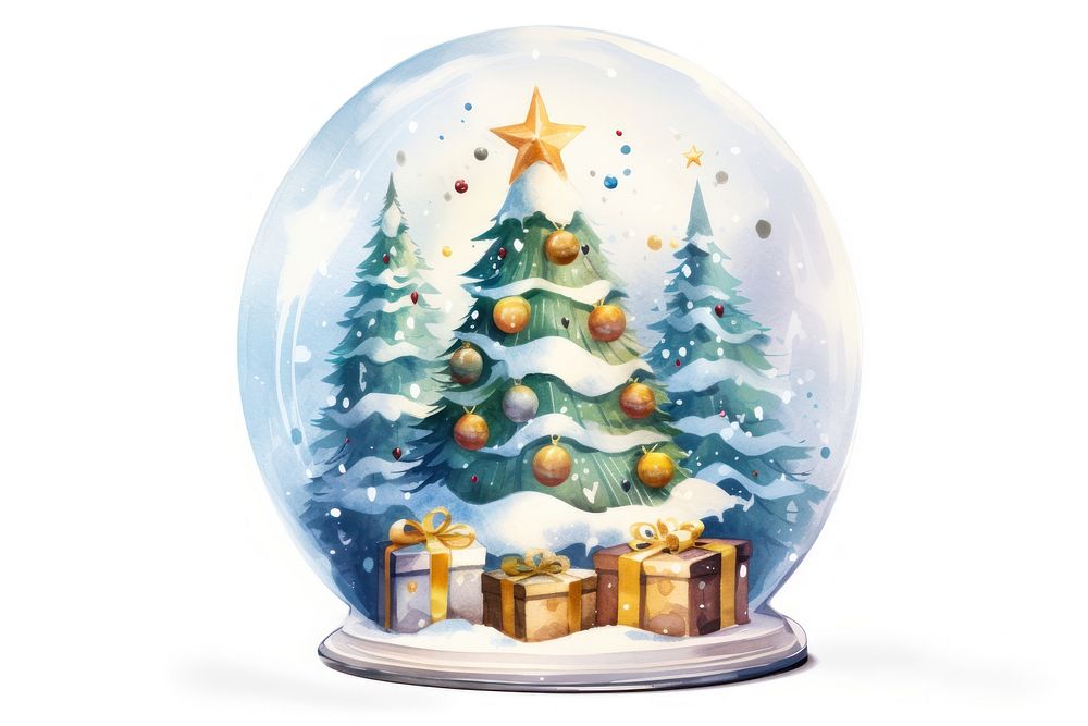 Christmas gift tree snow. AI generated Image by rawpixel.