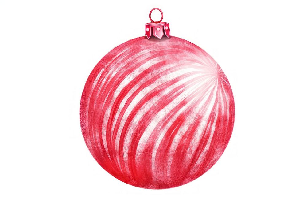 Christmas sphere red white background. AI generated Image by rawpixel.