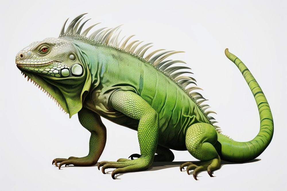 A green iguana animal reptile lizard. AI generated Image by rawpixel.