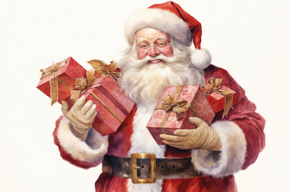 Santa claus holding gift boxes christmas adult celebration. AI generated Image by rawpixel.