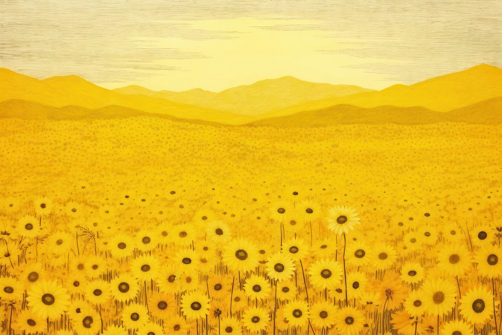 Landscape backgrounds sunflower outdoors. AI generated Image by rawpixel.