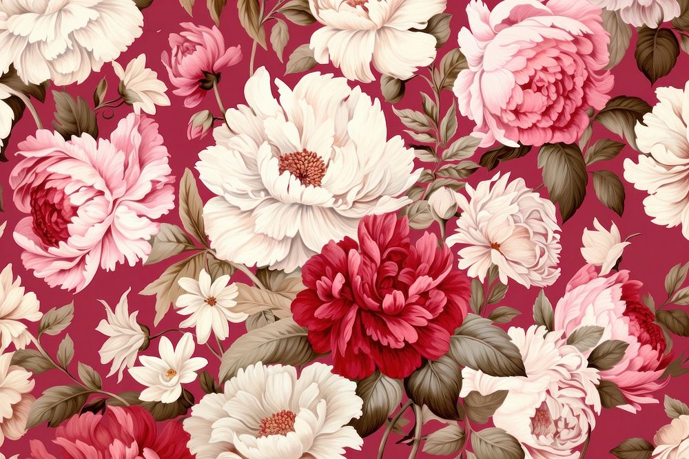 Floral classic seamless pattern flower plant. 