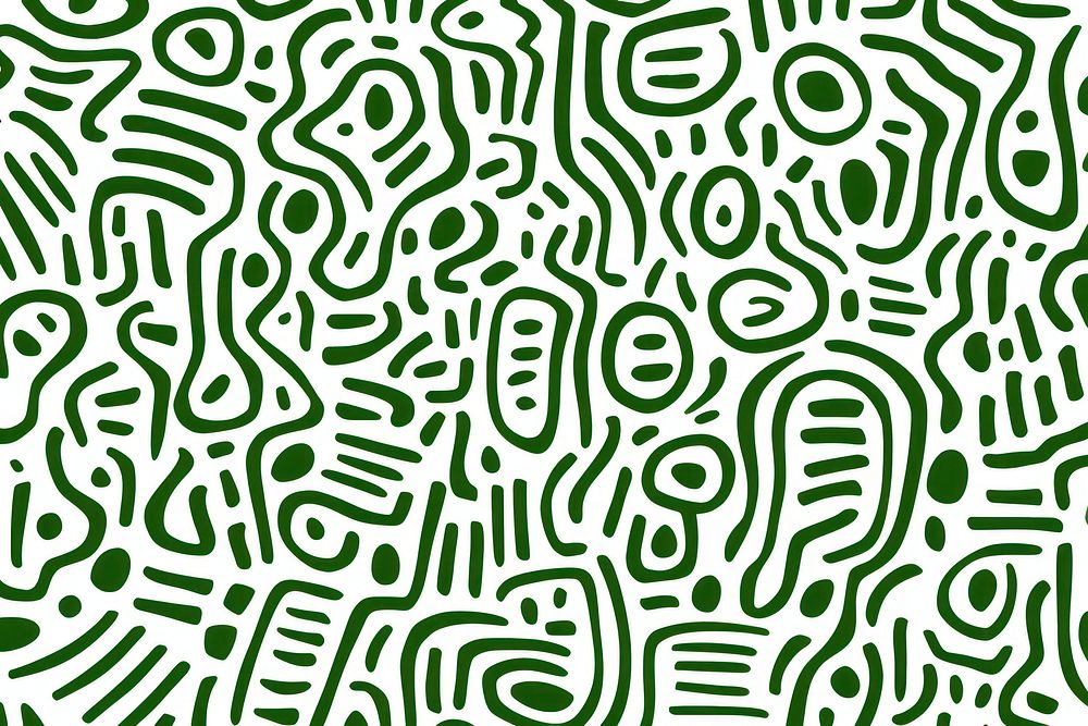 Doodle seamless pattern backgrounds abstract green. AI generated Image by rawpixel.