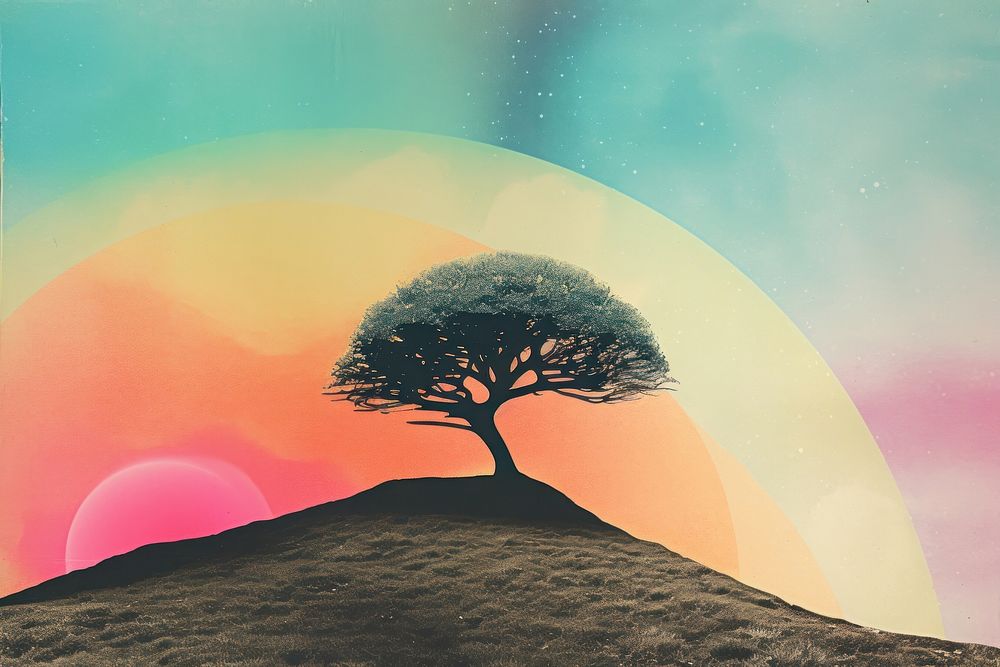 Tree landscape outdoors nature. AI generated Image by rawpixel.