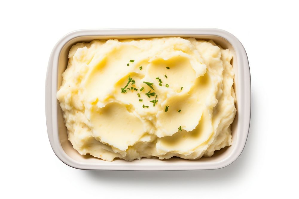 Food white background mashed potato breakfast. AI generated Image by rawpixel.