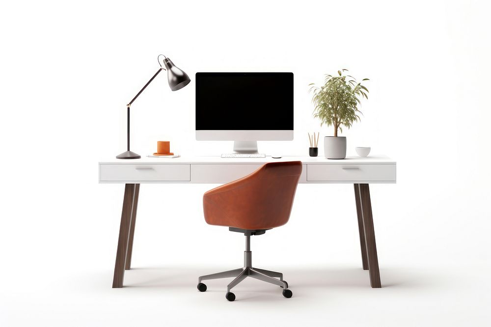Home office desk workstation. AI generated Image by rawpixel.