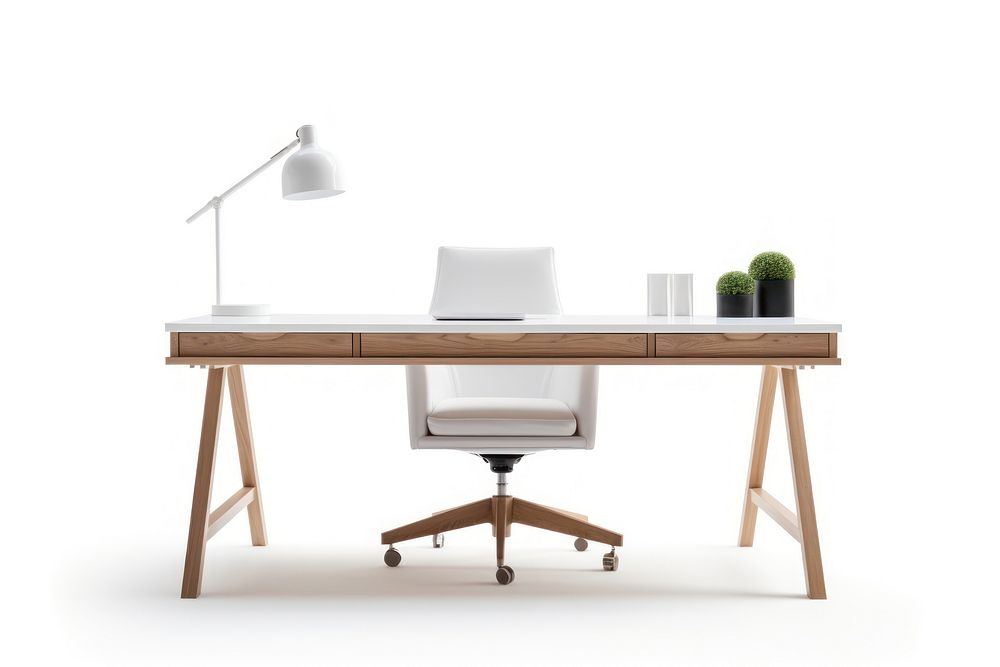 Home office desk workstation. AI generated Image by rawpixel.
