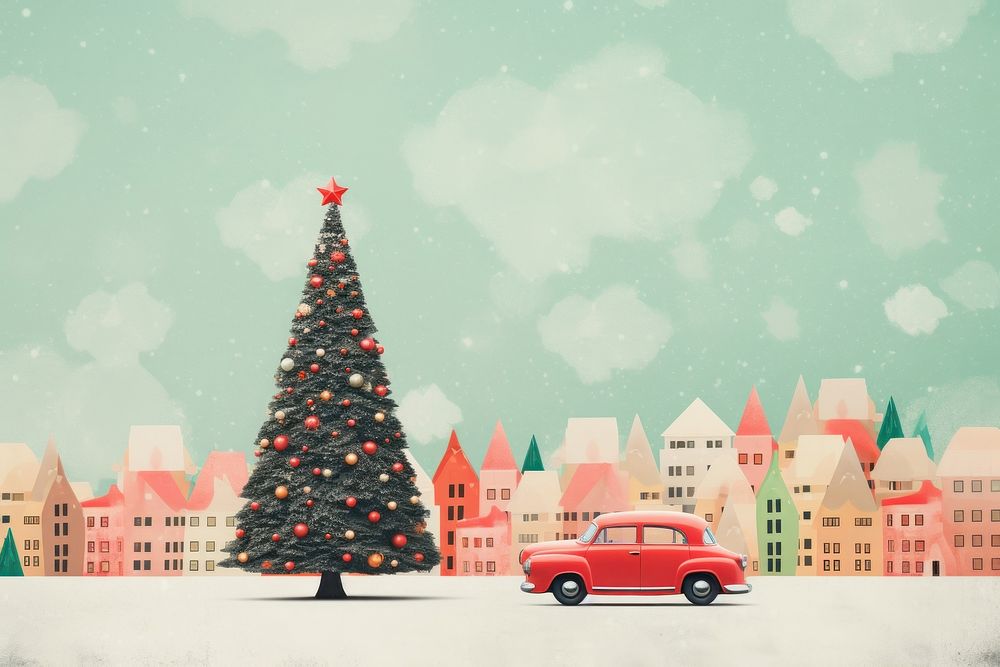 PNG Christmas tree vehicle plant. AI generated Image by rawpixel.