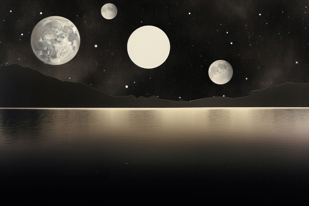 Astronomy nature night moon. AI generated Image by rawpixel.
