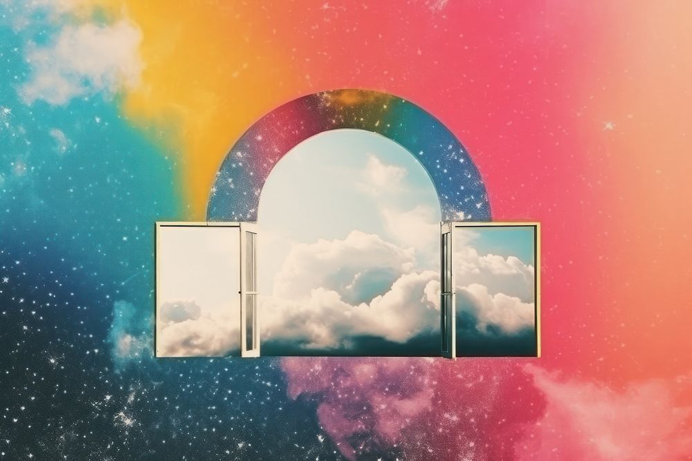PNG Architecture rainbow nature window. AI generated Image by rawpixel.