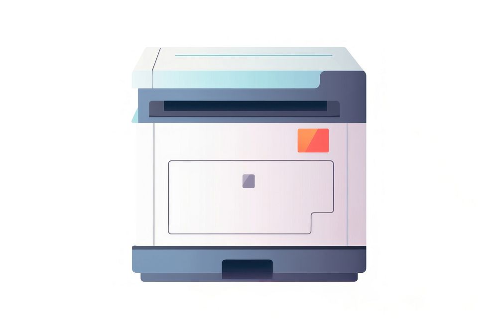 A laser printer equipment machine white background. AI generated Image by rawpixel.