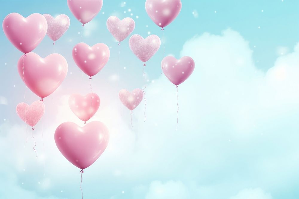 Minimal Pastel dreamy background balloon backgrounds heart. AI generated Image by rawpixel.