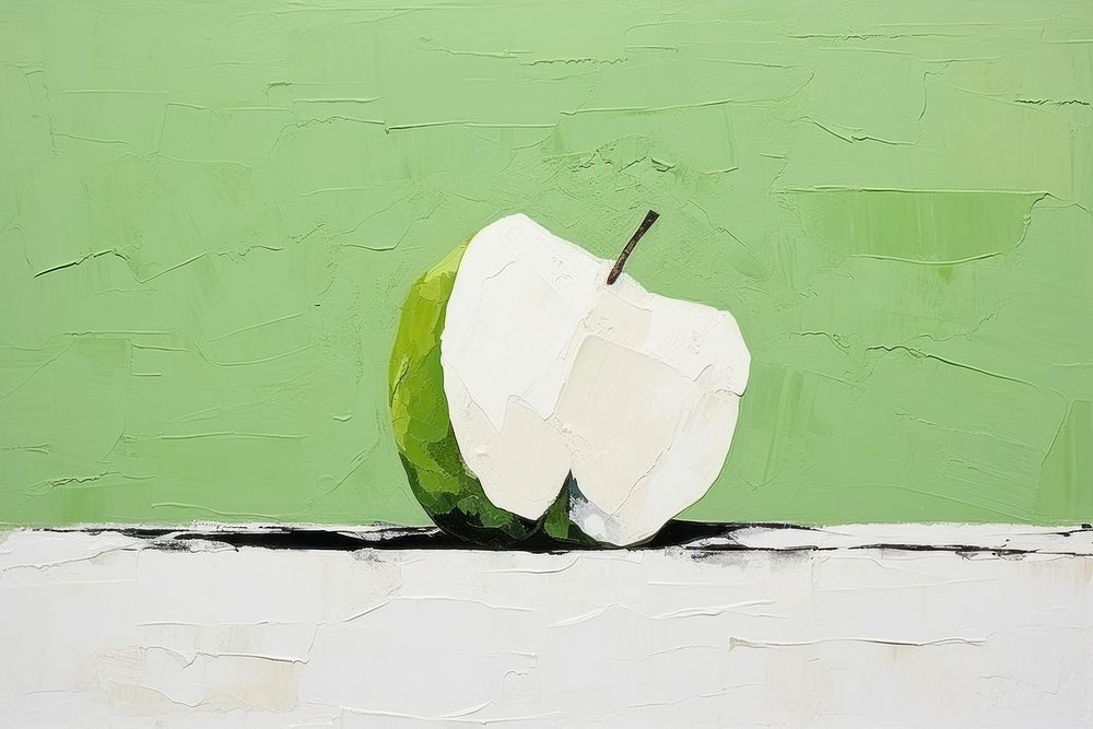 Apple art painting green. AI generated Image by rawpixel.