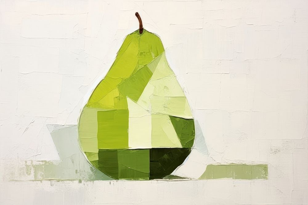 Pear art green plant. AI generated Image by rawpixel.