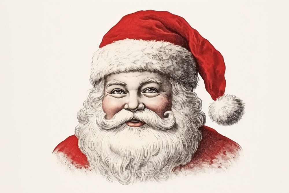 Santa claus portrait drawing sketch. AI generated Image by rawpixel.