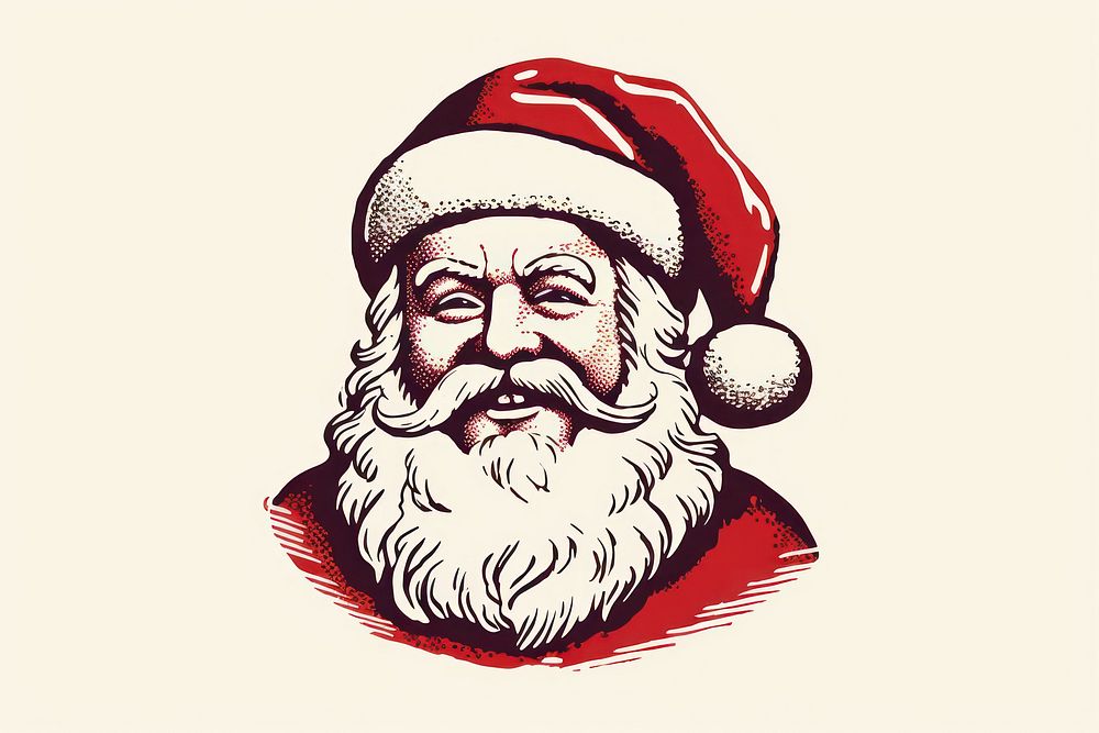 Santa claus portrait drawing sketch beard. AI generated Image by rawpixel.