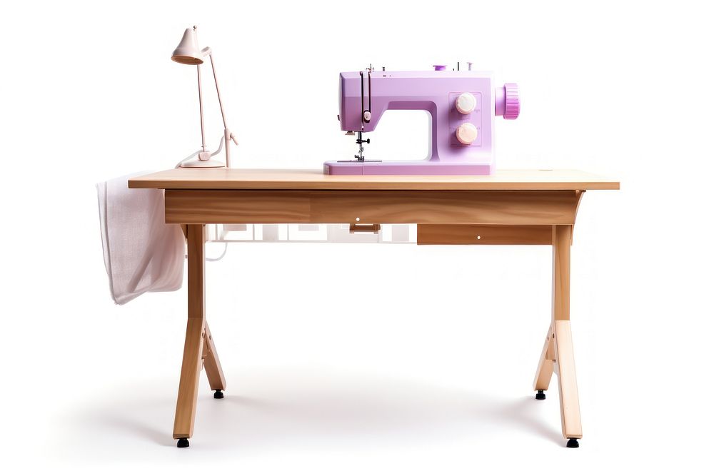 Sewing table furniture desk white background. AI generated Image by rawpixel.
