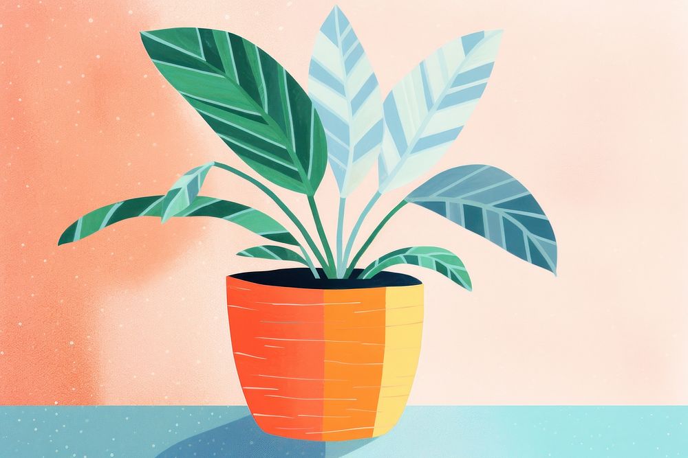 Plant pot leaf art transportation. AI generated Image by rawpixel.