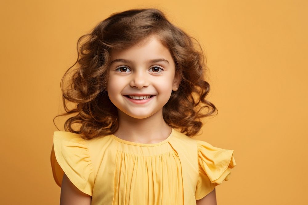 Cute little girl portrait child smiling. AI generated Image by rawpixel.