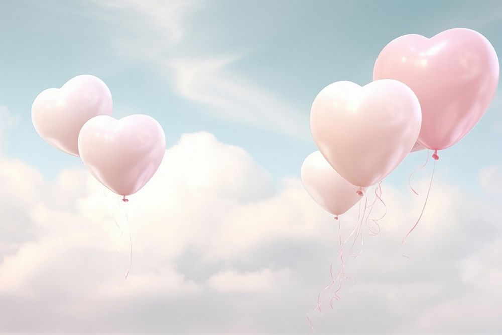 Balloon heart sky celebration. AI generated Image by rawpixel.