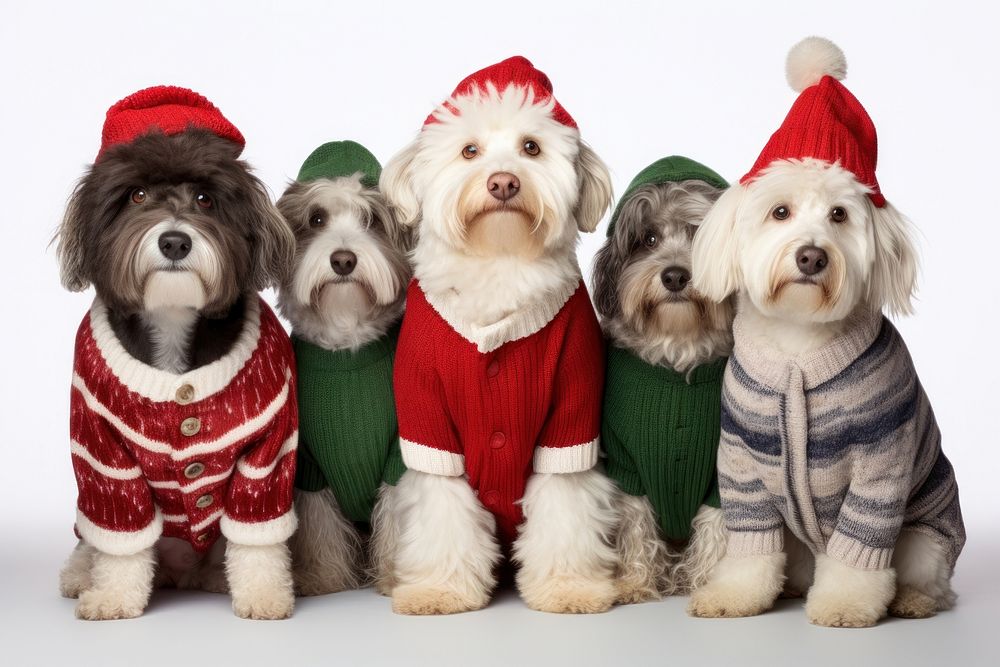Dog christmas sweater mammal. AI generated Image by rawpixel.