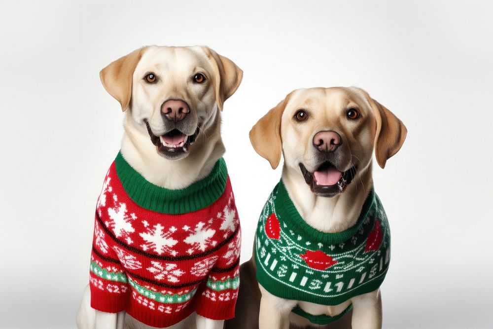Sweater dog retriever christmas. AI generated Image by rawpixel.