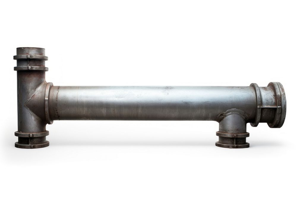 A steel water pumping pipe white background architecture pipeline. AI generated Image by rawpixel.