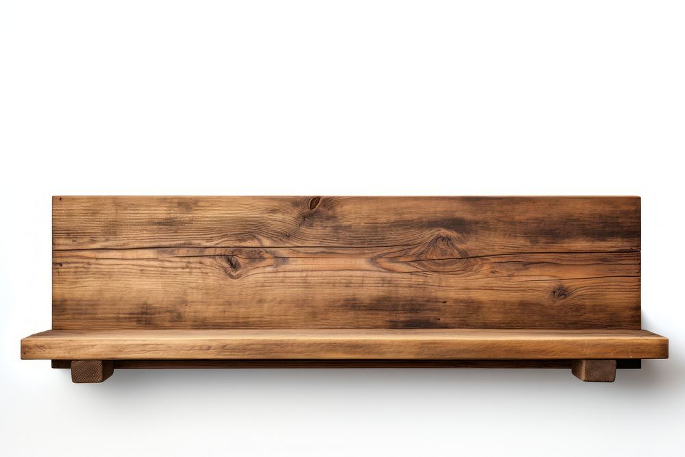 A wooden shelf furniture hardwood bench. AI generated Image by rawpixel.