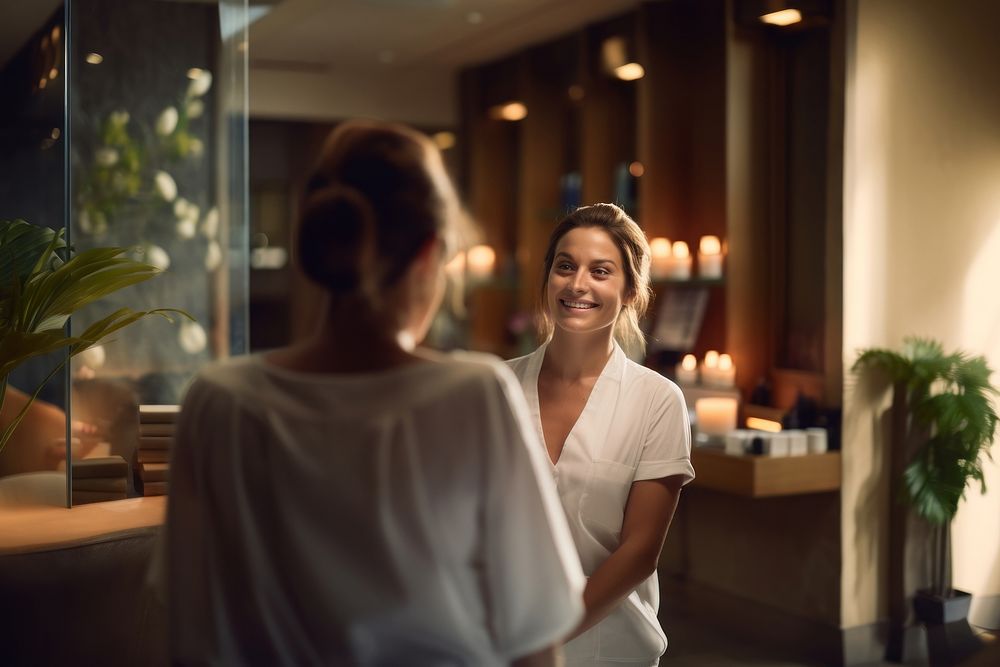 Adult woman happy spa. AI generated Image by rawpixel.