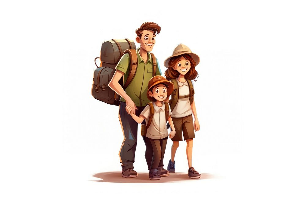 A family travel together adult white background togetherness. AI generated Image by rawpixel.