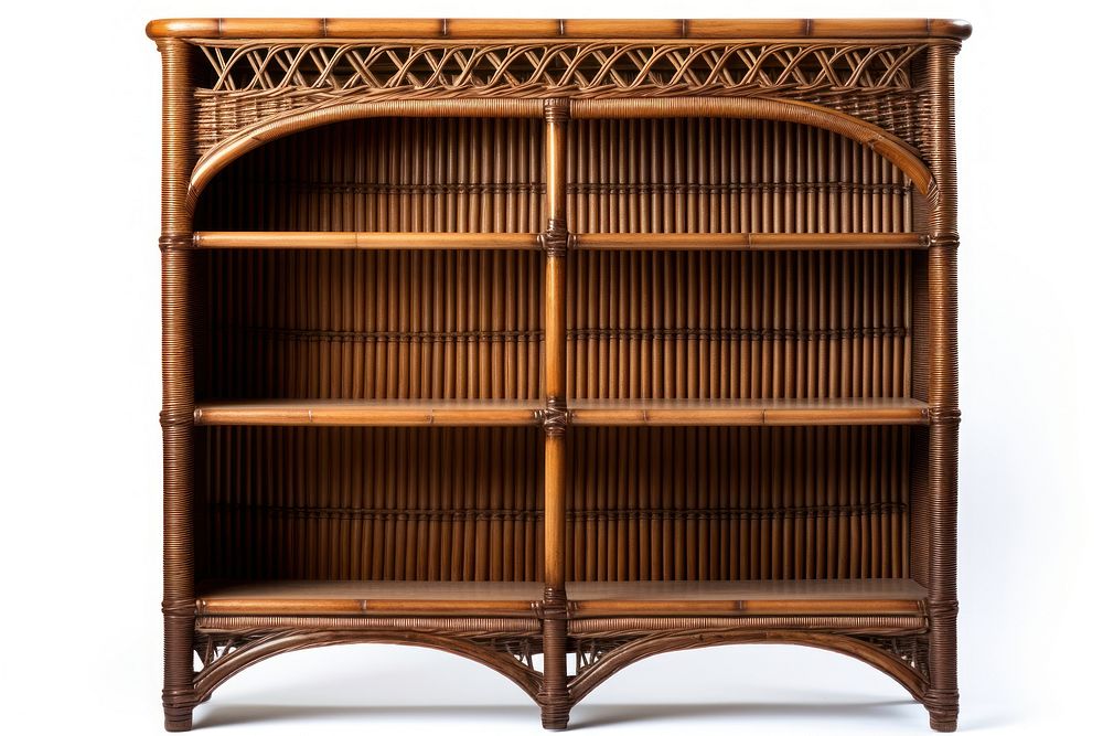 Rattan bookcase furniture sideboard cupboard. AI generated Image by rawpixel.