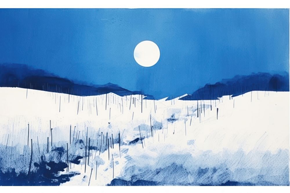 Winter landscape painting nature white. AI generated Image by rawpixel.