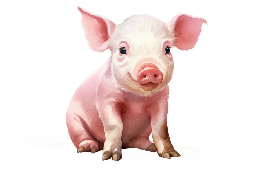A pink pig animal mammal cute. AI generated Image by rawpixel.
