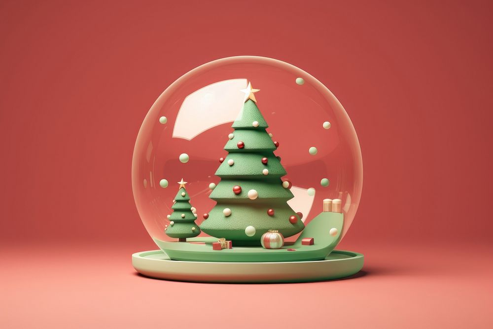 Christmas tree dome green representation illuminated. AI generated Image by rawpixel.