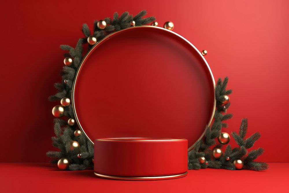 Christmas theme backdrop christmas shape red. AI generated Image by rawpixel.