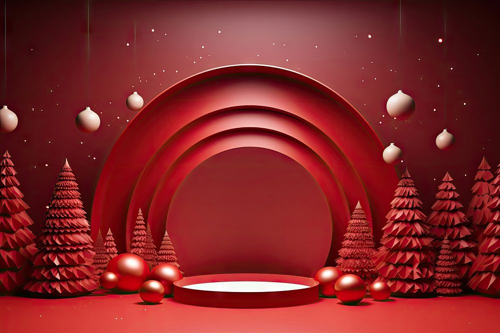 Christmas red illuminated celebration. AI generated Image by rawpixel.