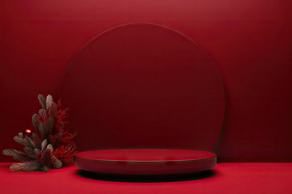 Christmas product backdrop plant red celebration. AI generated Image by rawpixel.