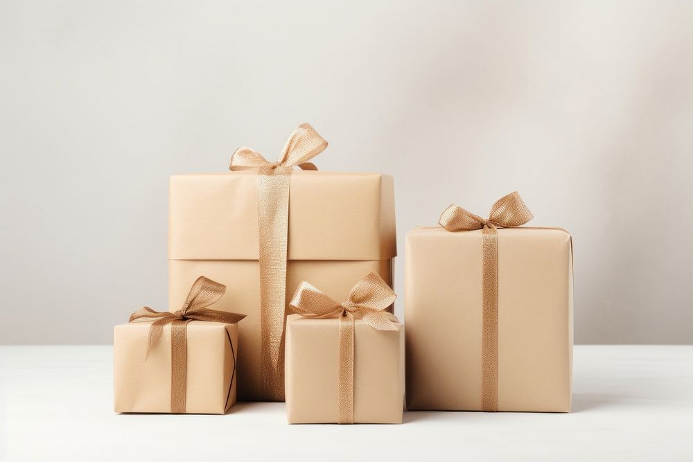 Christmas gifts boxes cardboard wrapped celebration. AI generated Image by rawpixel.