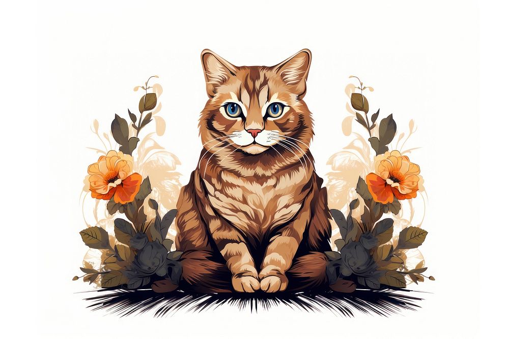 Vintage cat animal mammal pet. AI generated Image by rawpixel.