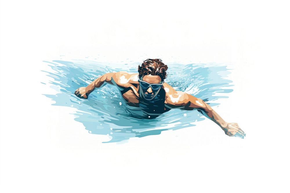 Swimmer swimming swimwear sports. AI generated Image by rawpixel.