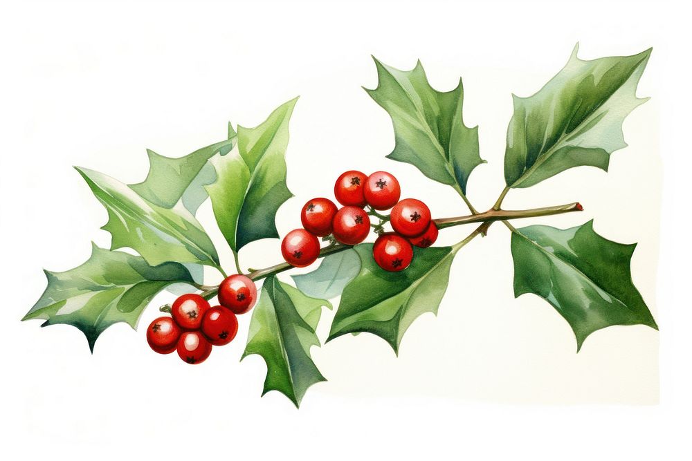 Leaf christmas cherry plant. AI generated Image by rawpixel.