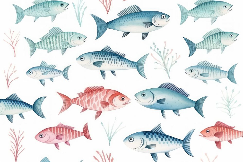 Fish pattern seafood animal. AI generated Image by rawpixel.