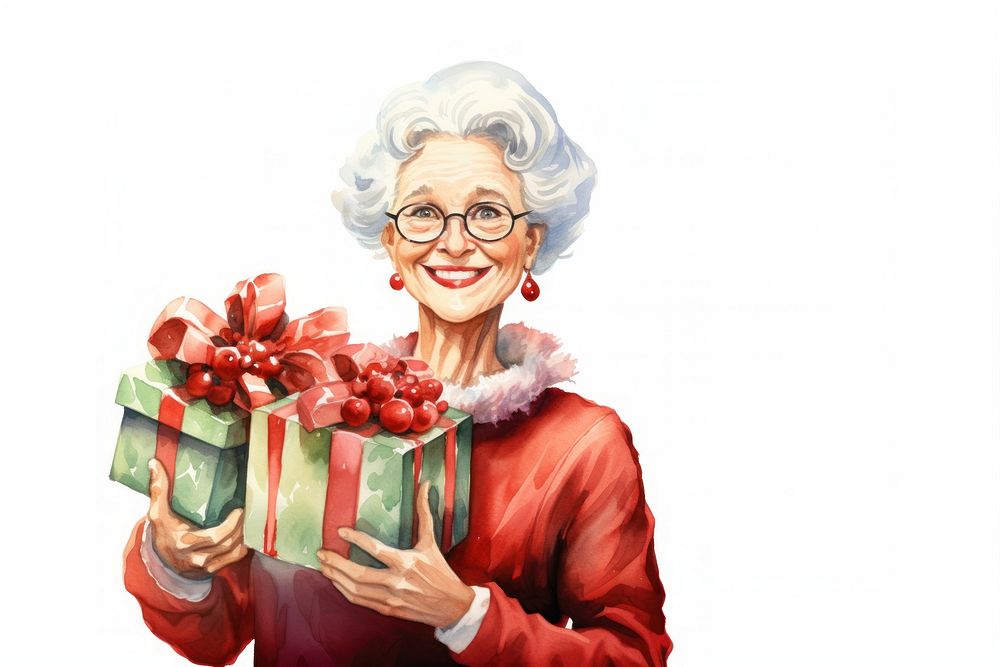 Mrs Claus christmas cheerful glasses. AI generated Image by rawpixel.