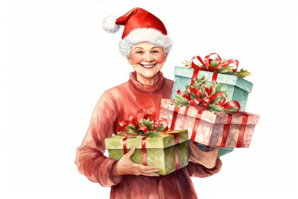 Mrs Claus gift christmas cheerful. AI generated Image by rawpixel.