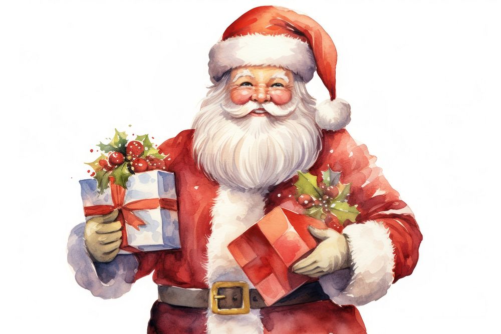 Santa Claus christmas gift white background. AI generated Image by rawpixel.