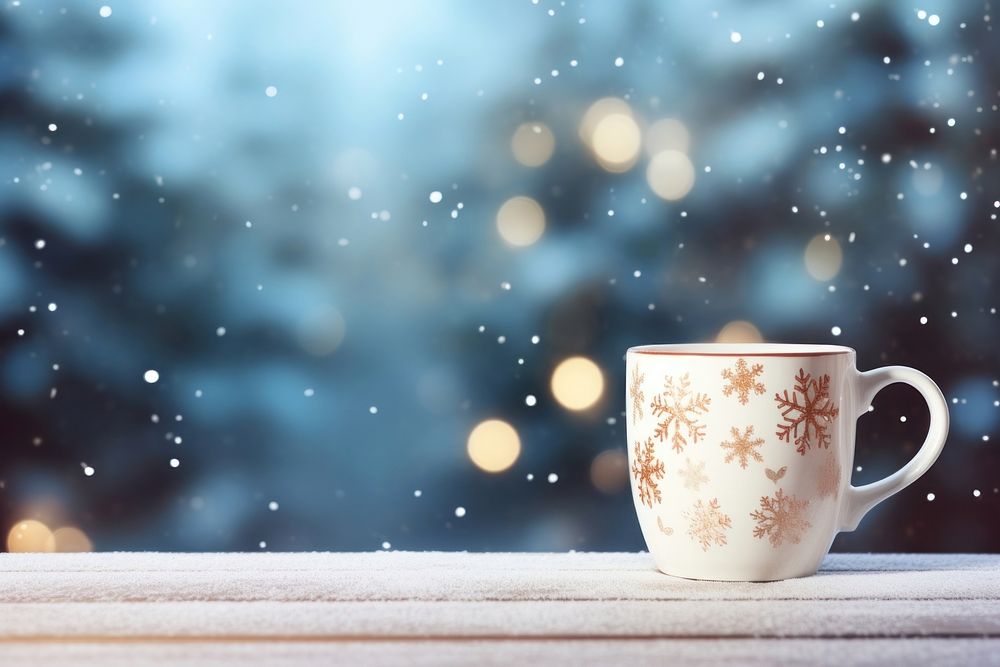 Christmas snow mug snowing. AI generated Image by rawpixel.
