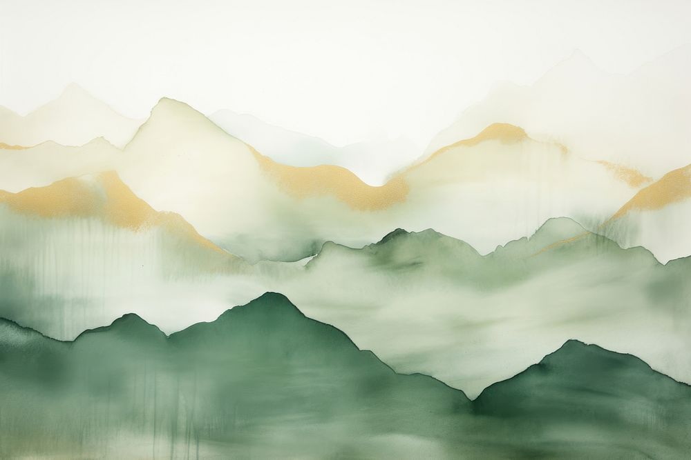 A muted green watercolor background painting backgrounds landscape. 